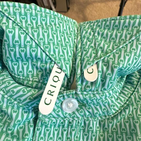 Criquet Polo Shirt Mens Large Green Large Bottle Openers AOP Golf Stretch Perfor - Picture 8 of 8